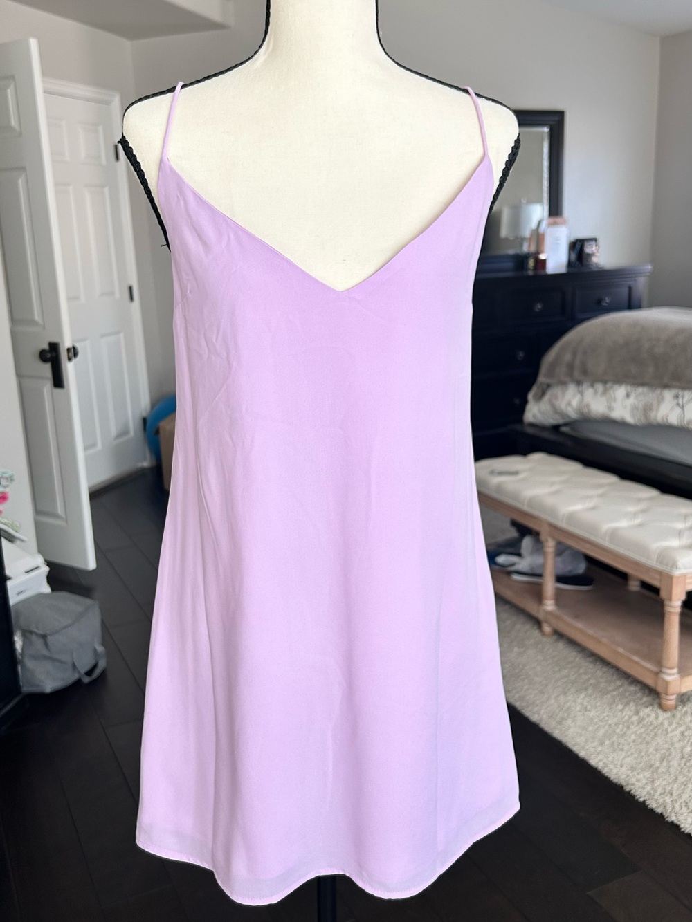 Lavender cami mini dress